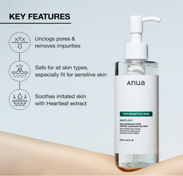 ANUA Heartleaf Pore Cleansing Oil for Sensitive Skin